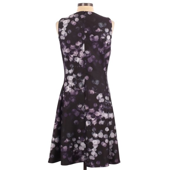 DKNY Purple Confetti Dots Scuba Crepe Fit & Flare Dress sz 12 NEW Women's - Picture 2 of 9